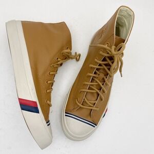 Keds Pro-Keds Royal Hi Mens 10.5 Tan‎ Bronze Coated Canvas High Top Sneaker New